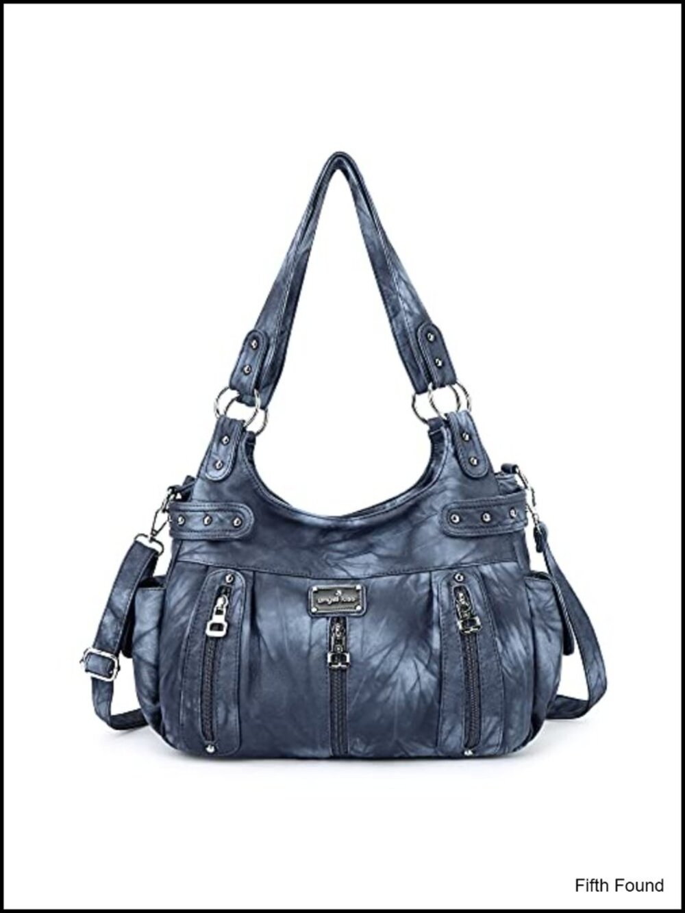 Washed Faux Leather Crossbody Hobo Satchel Tote Bag